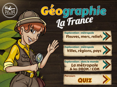 Application de géographie La France (écran d'aperçu)
